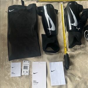 Nike Black Shin Guards with White Logo